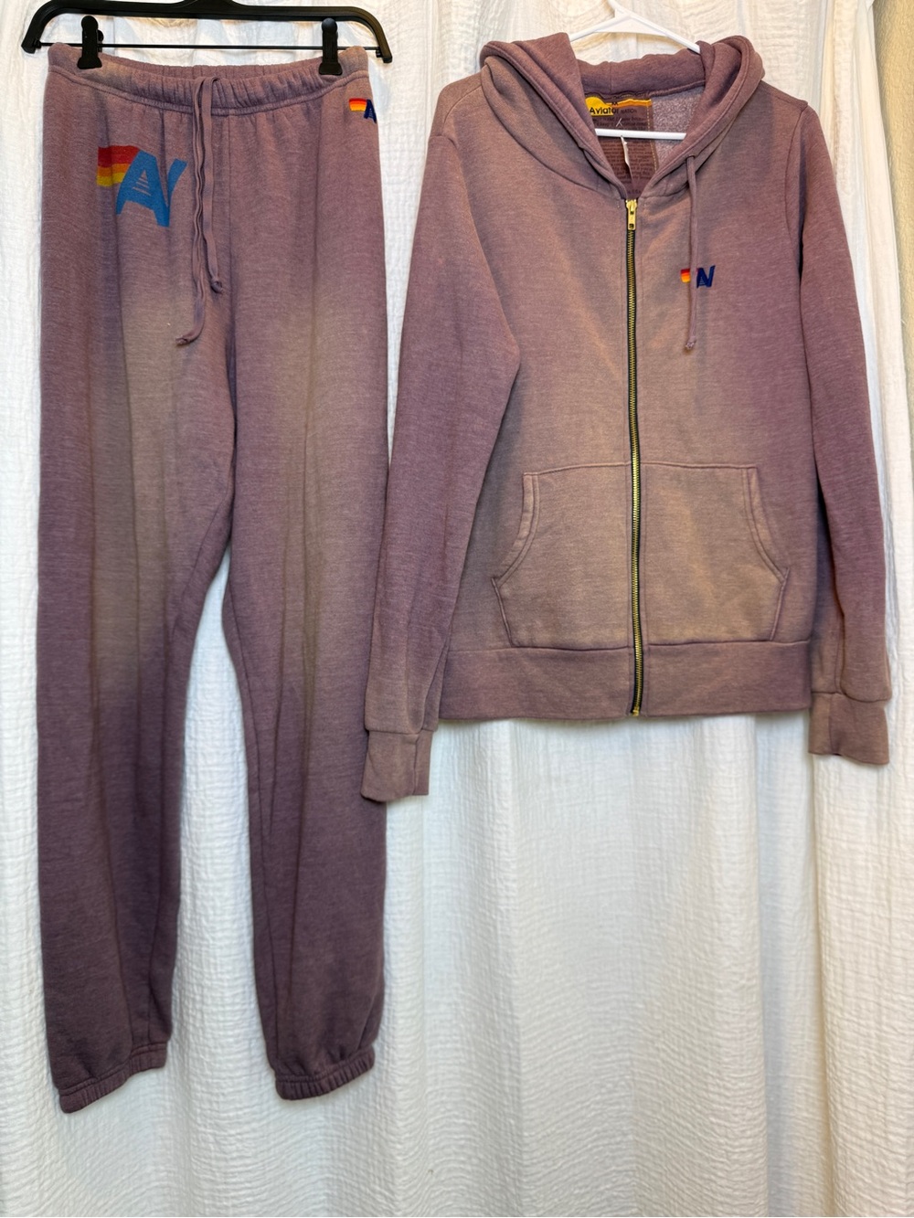 Faded Mocha Aviator Nation Zip Hoodie and Sweatpants SET Jogger Set